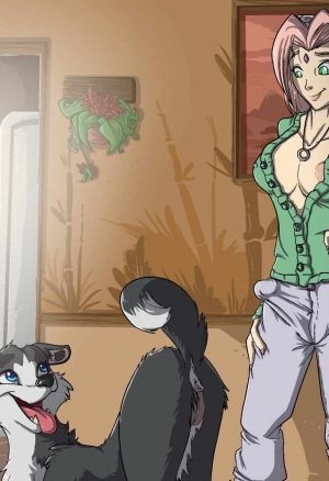 Sakura and dog